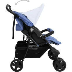 Niños vidaXL Transporte De Bebés-Carrito para gemelos de acero