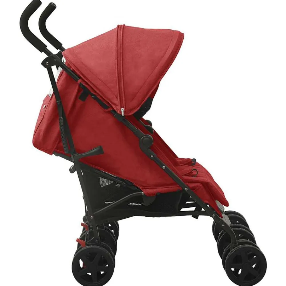 vidaXL Carrito para gemelos de acero Rojo Best