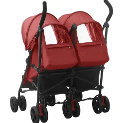 vidaXL Carrito para gemelos de acero Rojo Best