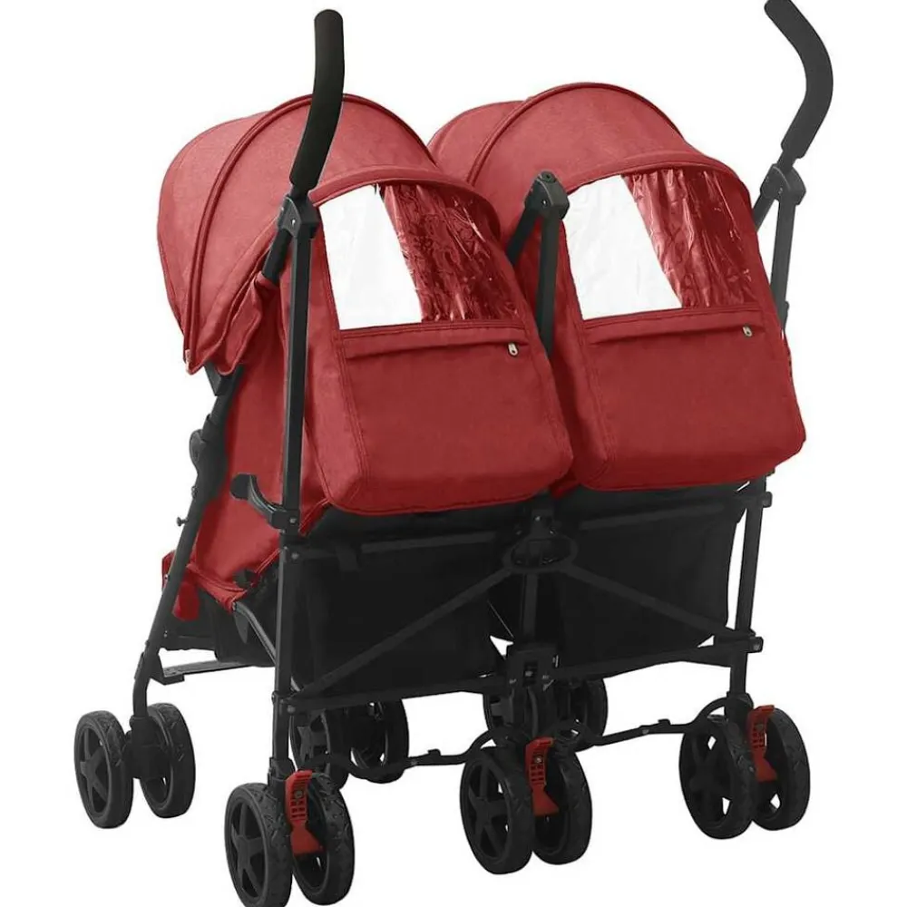 vidaXL Carrito para gemelos de acero Rojo Best