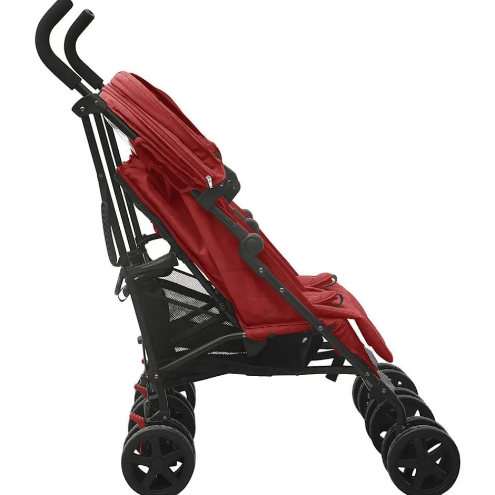 vidaXL Carrito para gemelos de acero Rojo Best