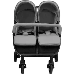 vidaXL Carrito para gemelos de acero y negro Gris claro Outlet