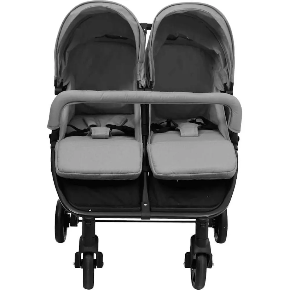 vidaXL Carrito para gemelos de acero y negro Gris claro Outlet