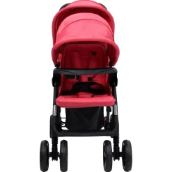 vidaXL Carrito para gemelos tandem de acero Rojo Sale