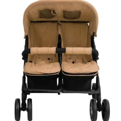 Niños vidaXL Transporte De Bebés-Carrito para gemelos de acero gris