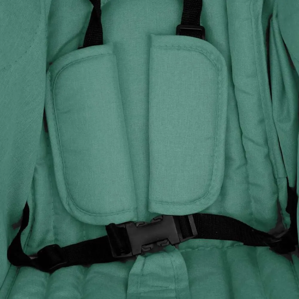 vidaXL Carrito para gemelos de acero Verde Clearance