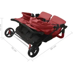 Niños vidaXL Transporte De Bebés-Carrito para gemelos de acero