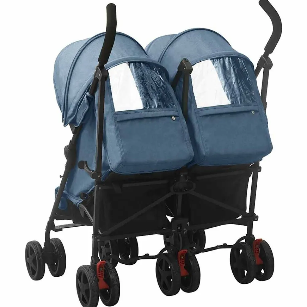 vidaXL Carrito para gemelos de acero Azul marino Outlet