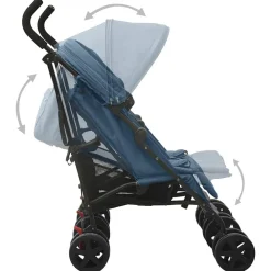 vidaXL Carrito para gemelos de acero Azul marino Outlet