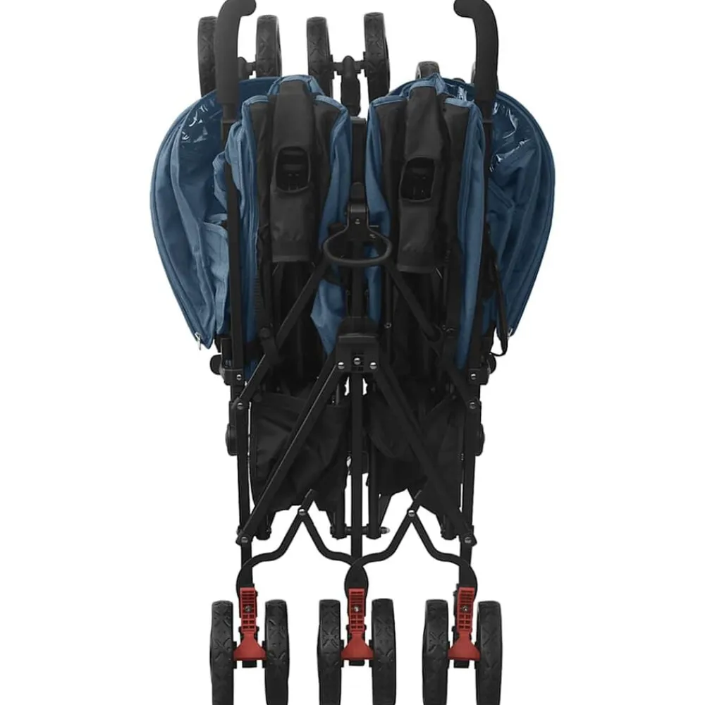 vidaXL Carrito para gemelos de acero Azul marino Outlet