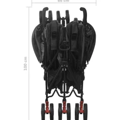 vidaXL Carrito para gemelos de acero gris Antracita Clearance