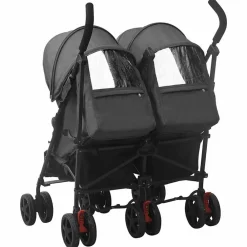 vidaXL Carrito para gemelos de acero gris Antracita Clearance