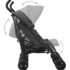 vidaXL Carrito para gemelos de acero gris Antracita Clearance