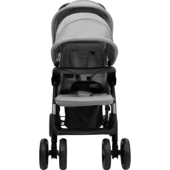 vidaXL Carrito para gemelos tandem de acero Gris claro Discount