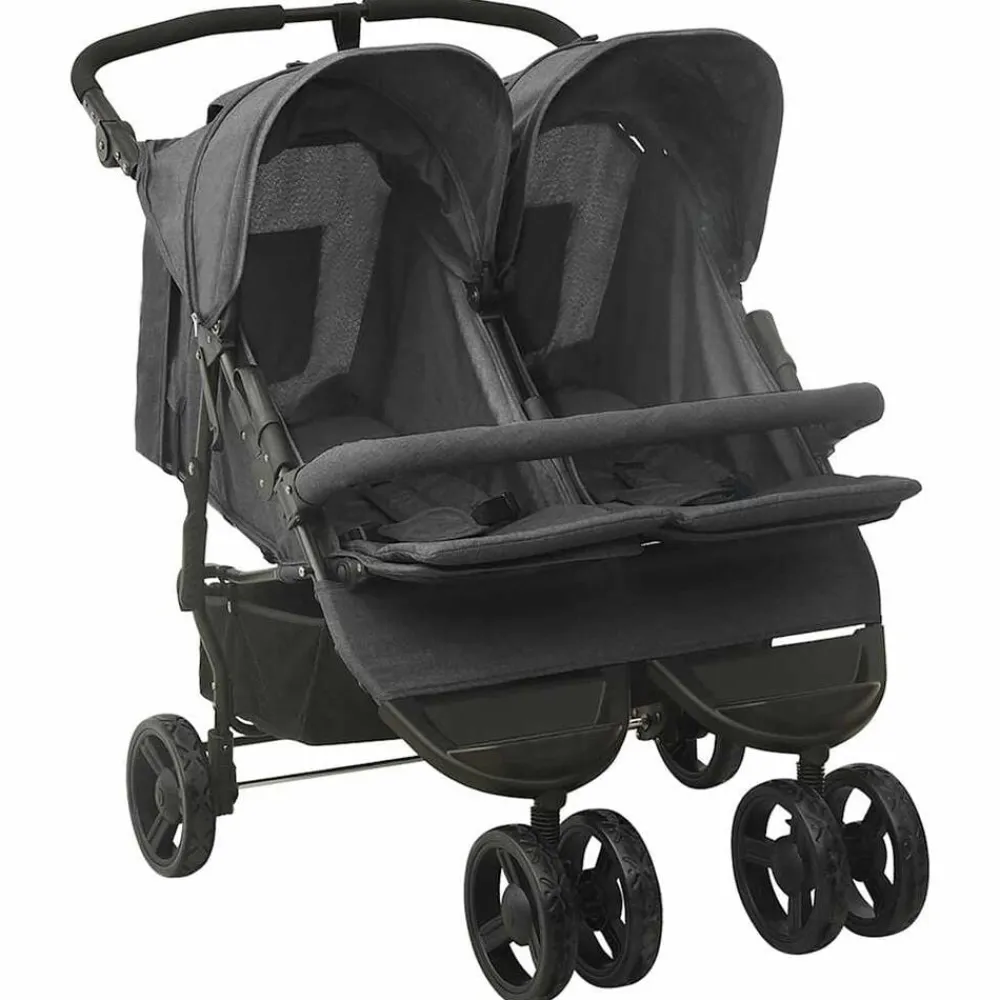 vidaXL Carrito para gemelos de acero gris Antracita Online