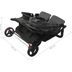 vidaXL Carrito para gemelos de acero gris Antracita Online