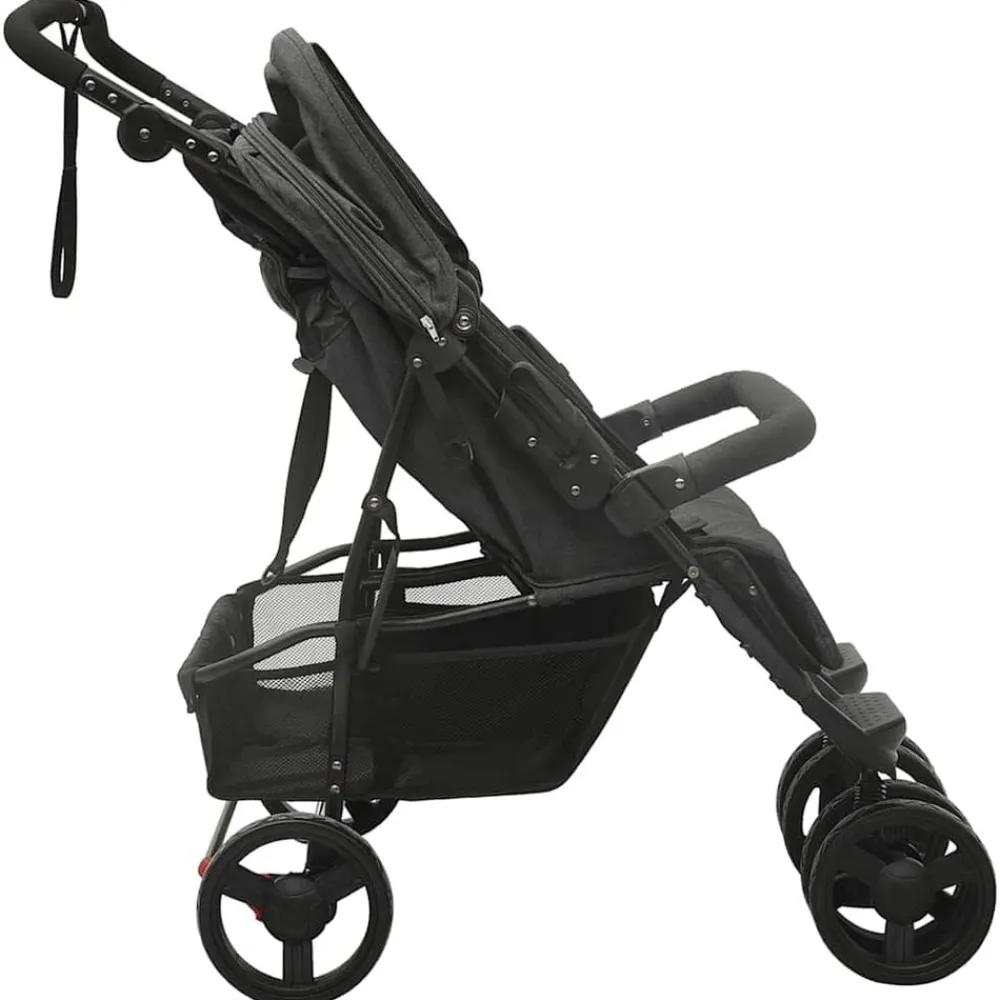 vidaXL Carrito para gemelos de acero gris Antracita Online