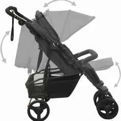 vidaXL Carrito para gemelos de acero gris Antracita Online