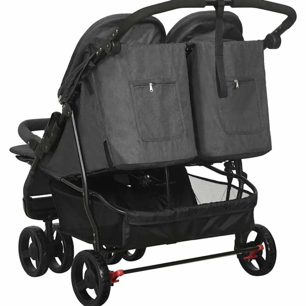vidaXL Carrito para gemelos de acero gris Antracita Online
