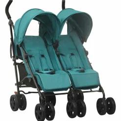 Niños vidaXL Transporte De Bebés-Carrito para gemelos de acero