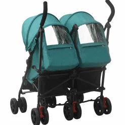 Niños vidaXL Transporte De Bebés-Carrito para gemelos de acero