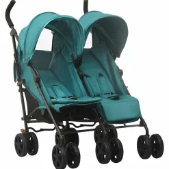Niños vidaXL Transporte De Bebés-Carrito para gemelos de acero