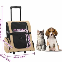 vidaXL Productos Para Mascotas-Carrito para mascotas 3 en 1 diseño 48x32x(57-106) cm tela Oxford