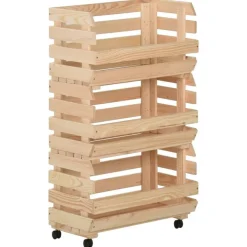 vidaXL Carrito para verduras madera maciza de pino 37x30x80 cm Sale