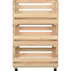 vidaXL Carrito para verduras madera maciza de pino 37x30x80 cm Sale