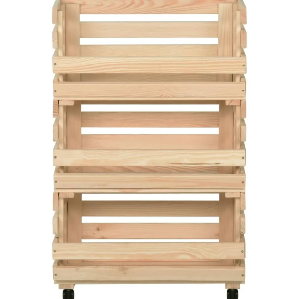 vidaXL Carrito para verduras madera maciza de pino 37x30x80 cm Sale