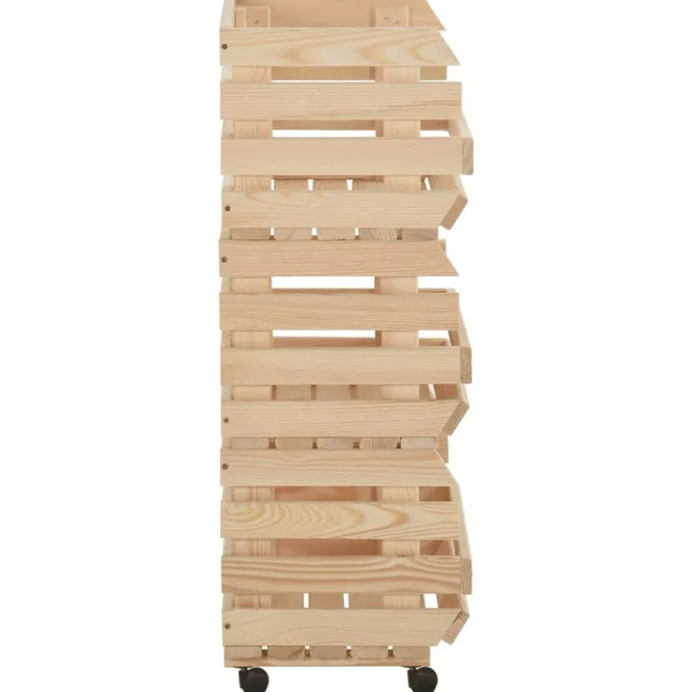 vidaXL Carrito para verduras madera maciza de pino 37x30x80 cm Sale