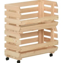 vidaXL Carrito para verduras madera maciza de pino 37x30x80 cm Sale