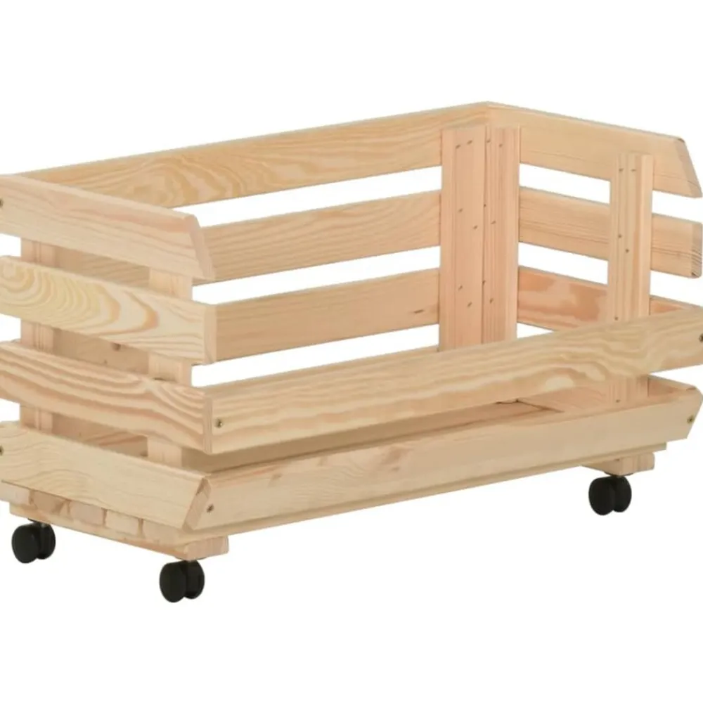 vidaXL Carrito para verduras madera maciza de pino 37x30x80 cm Sale
