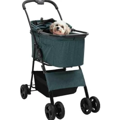vidaXL Carrito Plegable para Mascotas 81 x 47 x 99 cm Poliéster Verde Hot