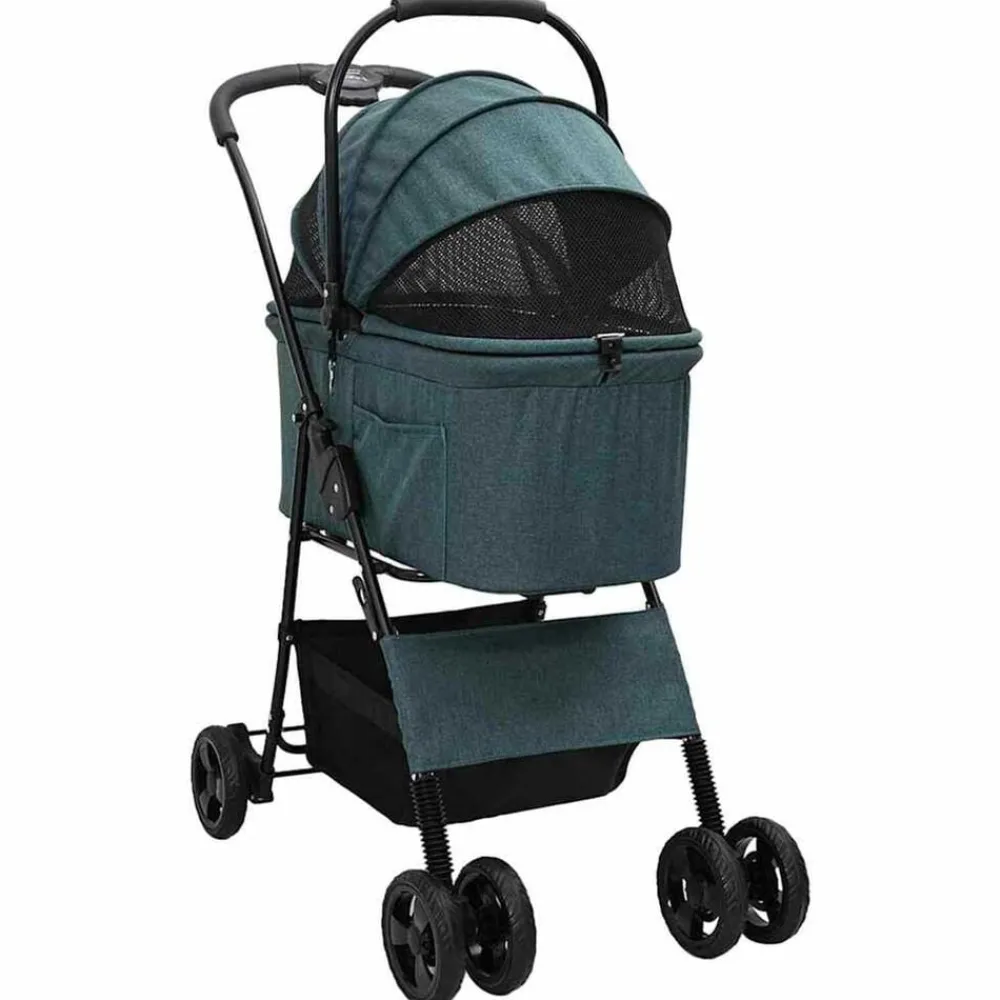vidaXL Carrito Plegable para Mascotas 81 x 47 x 99 cm Poliéster Verde Hot
