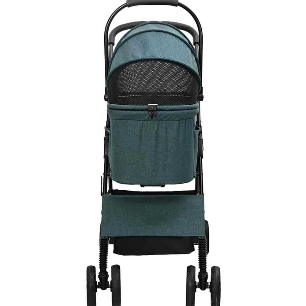 vidaXL Carrito Plegable para Mascotas 81 x 47 x 99 cm Poliéster Verde Hot