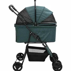 vidaXL Carrito Plegable para Mascotas 81 x 47 x 99 cm Poliéster Verde Hot