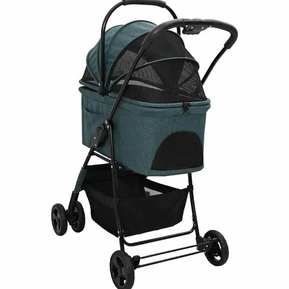 vidaXL Carrito Plegable para Mascotas 81 x 47 x 99 cm Poliéster Verde Hot