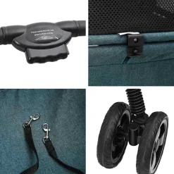 vidaXL Carrito Plegable para Mascotas 81 x 47 x 99 cm Poliéster Verde Hot