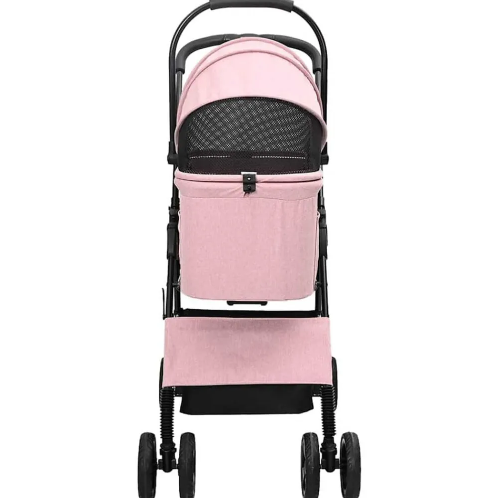 vidaXL Carrito Plegable para Mascotas 81 x 47 x 99 cm Poliéster Rosa Clearance