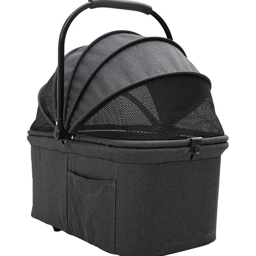 vidaXL Carrito Plegable para Mascotas 81 x 47 x 99 cm Poliéster Negro Discount