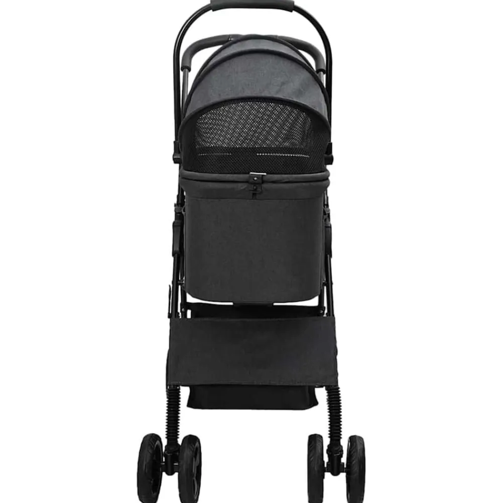 vidaXL Carrito Plegable para Mascotas 81 x 47 x 99 cm Poliéster Negro Discount