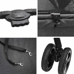 vidaXL Carrito Plegable para Mascotas 81 x 47 x 99 cm Poliéster Negro Discount