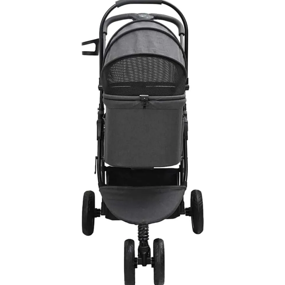 vidaXL Carrito Plegable para Mascotas 78 x 54 x 101 cm Poliéster Negro Hot