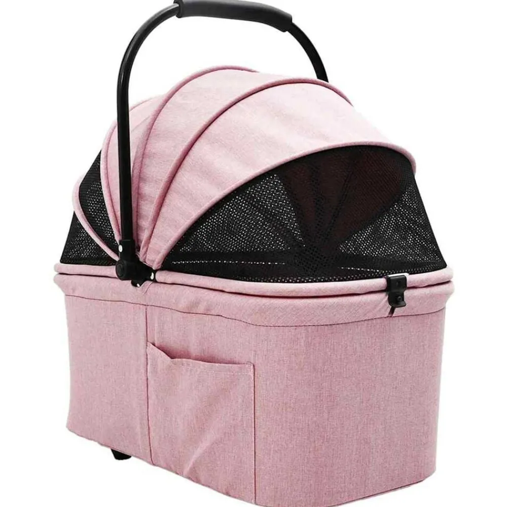 vidaXL Carrito Plegable para Mascotas 78 x 54 x 101 cm Poliéster Rosa New