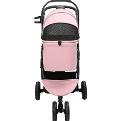 vidaXL Carrito Plegable para Mascotas 78 x 54 x 101 cm Poliéster Rosa New