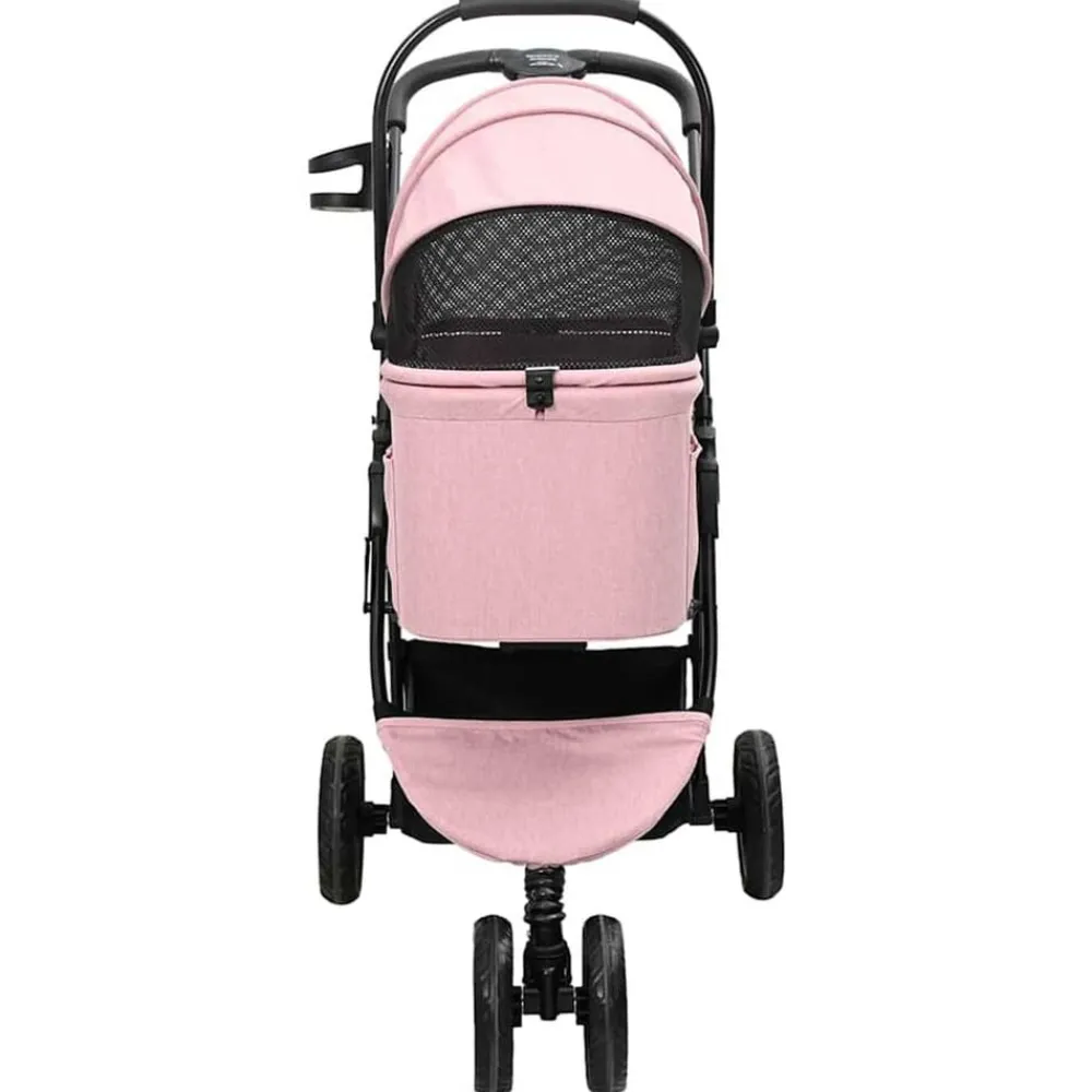 vidaXL Carrito Plegable para Mascotas 78 x 54 x 101 cm Poliéster Rosa New