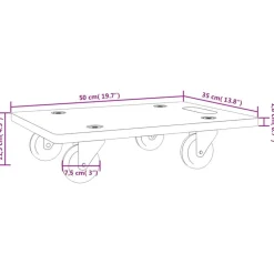 vidaXL Carritos de transporte 2 uds rectangular 50x35x11,5 cm 250 kg Hot