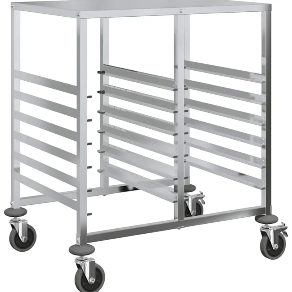 vidaXL Carro con bandejas y 12 contenedores GN 75x55x87 cm Discount