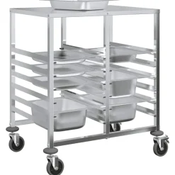 vidaXL Carro con bandejas y 12 contenedores GN 75x55x87 cm Discount